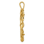 FJC Finejewelers 14 kt Yellow Gold Fancy Twisted Ribbon 34.2mm Prong Coin Bezel Pendant