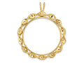 FJC Finejewelers 14 kt Yellow Gold Fancy Twisted Ribbon 34.2mm Prong Coin Bezel Pendant