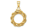 FJC Finejewelers 14 kt Yellow Gold Rope 13.0mm x 1.1mm Screw Top Coin Bezel Pendant