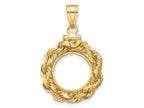 FJC Finejewelers 14 kt Yellow Gold Rope 13.0mm x 1.1mm Screw Top Coin Bezel Pendant