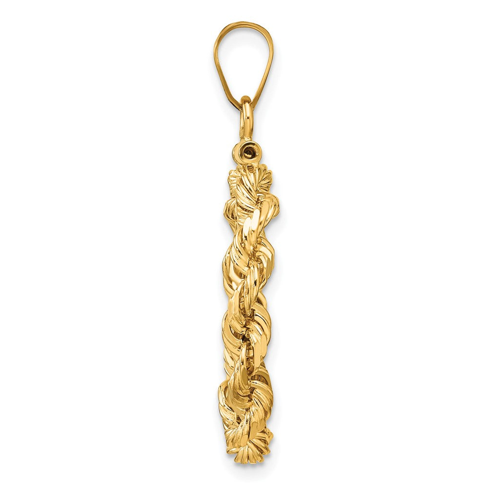 FJC Finejewelers 14 kt Yellow Gold Rope 16.5mm x 1.35mm Screw Top Coin Bezel Pendant