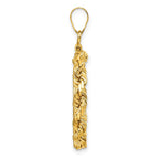 FJC Finejewelers 14 kt Yellow Gold Rope 18.0mm x 1.35mm Screw Top Coin Bezel Pendant