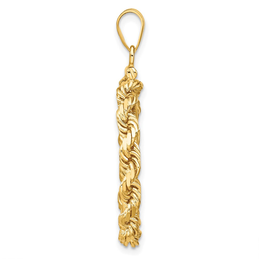 FJC Finejewelers 14 kt Yellow Gold Rope 21.6mm x 1.7mm Screw Top Coin Bezel Pendant