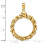 FJC Finejewelers 14 kt Yellow Gold Rope 22.0mm x 1.9mm Screw Top Coin Bezel Pendant