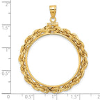 FJC Finejewelers 14 kt Yellow Gold Rope 30.0mm x 3.00mm Screw Top Coin Bezel Pendant