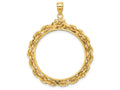 FJC Finejewelers 14 kt Yellow Gold Rope 30.0mm x 3.00mm Screw Top Coin Bezel Pendant