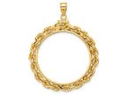 FJC Finejewelers 14 kt Yellow Gold Rope 30.0mm x 3.00mm Screw Top Coin Bezel Pendant