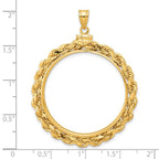 FJC Finejewelers 14 kt Yellow Gold Rope 32.0mm x 2.85mm Screw Top Coin Bezel Pendant