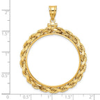 FJC Finejewelers 14 kt Yellow Gold Rope 32.7mm x 3.00mm Screw Top Coin Bezel Pendant