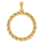 FJC Finejewelers 14 kt Yellow Gold Rope 32.7mm x 3.00mm Screw Top Coin Bezel Pendant
