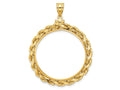 FJC Finejewelers 14 kt Yellow Gold Rope 32.7mm x 3.00mm Screw Top Coin Bezel Pendant