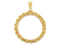 FJC Finejewelers 14 kt Yellow Gold Rope 34.2mm x 2.85mm Screw Top Coin Bezel Pendant