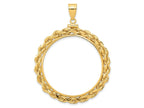 FJC Finejewelers 14 kt Yellow Gold Rope 34.2mm x 2.85mm Screw Top Coin Bezel Pendant