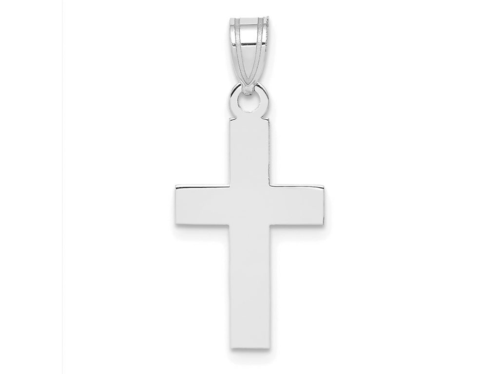 FJC Finejewelers 14 kt White Gold Polished Cross Charm 26 mm x 12 mm