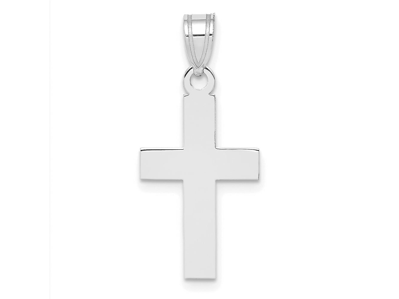 FJC Finejewelers 14 kt White Gold Polished Cross Charm 26 mm x 12 mm