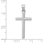 FJC Finejewelers 14 kt White Gold Themed Polished Hollow Cross Charm 31 mm x 15 mm