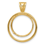 FJC Finejewelers 14 kt Yellow Gold Offset Double Circle 16.5mm Prong Coin Bezel Pendant