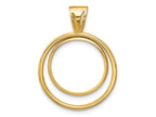 FJC Finejewelers 14 kt Yellow Gold Offset Double Circle 16.5mm Prong Coin Bezel Pendant