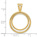 FJC Finejewelers 14 kt Yellow Gold Offset Double Circle 17.8mm Prong Coin Bezel Pendant