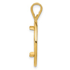 FJC Finejewelers 14 kt Yellow Gold Offset Double Circle 17.8mm Prong Coin Bezel Pendant