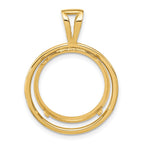 FJC Finejewelers 14 kt Yellow Gold Offset Double Circle 17.8mm Prong Coin Bezel Pendant