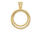 FJC Finejewelers 14 kt Yellow Gold Offset Double Circle 17.8mm Prong Coin Bezel Pendant