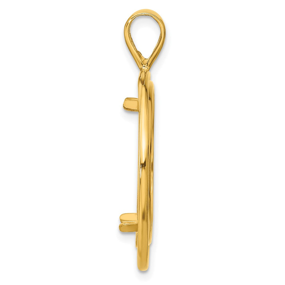 FJC Finejewelers 14 kt Yellow Gold Offset Double Circle 21.6mm Prong Coin Bezel Pendant