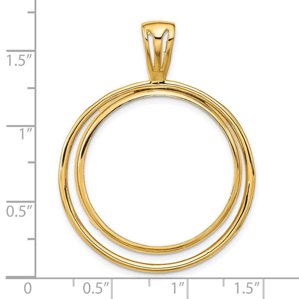 FJC Finejewelers 14 kt Yellow Gold Offset Double Circle 27.0mm Prong Coin Bezel Pendant