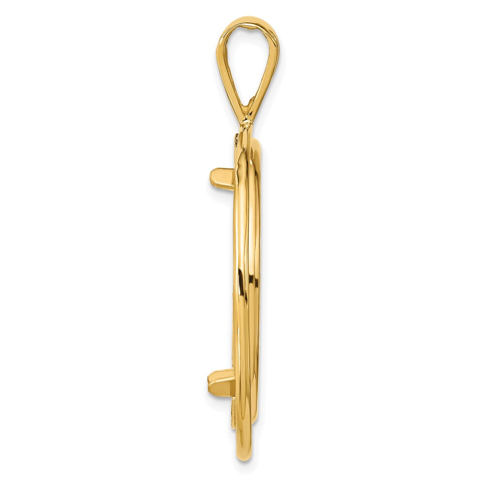 FJC Finejewelers 14 kt Yellow Gold Offset Double Circle 27.0mm Prong Coin Bezel Pendant