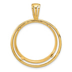 FJC Finejewelers 14 kt Yellow Gold Offset Double Circle 27.0mm Prong Coin Bezel Pendant