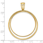 FJC Finejewelers 14 kt Yellow Gold Offset Double Circle 34.2mm Prong Coin Bezel Pendant