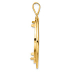 FJC Finejewelers 14 kt Yellow Gold Offset Double Circle 34.2mm Prong Coin Bezel Pendant