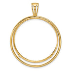 FJC Finejewelers 14 kt Yellow Gold Offset Double Circle 34.2mm Prong Coin Bezel Pendant