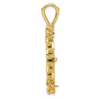 FJC Finejewelers 14 kt Yellow Gold and Textured Chain Link 27.0mm Prong Coin Bezel Pendant