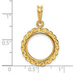 FJC Finejewelers 14 kt Yellow Gold Polished S Chain 14.0mm Prong Coin Bezel Pendant