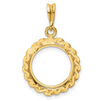 FJC Finejewelers 14 kt Yellow Gold Polished S Chain 14.0mm Prong Coin Bezel Pendant