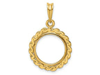FJC Finejewelers 14 kt Yellow Gold Polished S Chain 14.0mm Prong Coin Bezel Pendant
