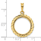 FJC Finejewelers 14 kt Yellow Gold Polished S Chain 16.5mm Prong Coin Bezel Pendant