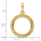 FJC Finejewelers 14 kt Yellow Gold Polished S Chain 17.8mm Prong Coin Bezel Pendant