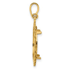 FJC Finejewelers 14 kt Yellow Gold Polished S Chain 17.8mm Prong Coin Bezel Pendant