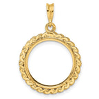FJC Finejewelers 14 kt Yellow Gold Polished S Chain 17.8mm Prong Coin Bezel Pendant