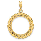 FJC Finejewelers 14 kt Yellow Gold Polished S Chain 18.0mm Prong Coin Bezel Pendant