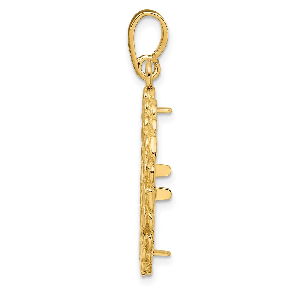 FJC Finejewelers 14 kt Yellow Gold Polished S Chain 18.0mm Prong Coin Bezel Pendant