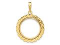 FJC Finejewelers 14 kt Yellow Gold Polished S Chain 18.0mm Prong Coin Bezel Pendant