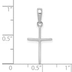 FJC Finejewelers 14 kt White Gold Themed Polished Cross Charm 24.3 mm x 10.8 mm