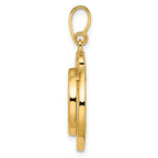 FJC Finejewelers 14 kt Yellow Gold Polished Wave Design 14.0mm Prong Coin Bezel Pendant