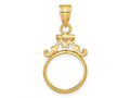FJC Finejewelers 14 kt Yellow Gold French Scroll 14.0mm x 1.1mm Screw Top Coin Bezel Pendant