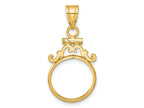 FJC Finejewelers 14 kt Yellow Gold French Scroll 14.0mm x 1.1mm Screw Top Coin Bezel Pendant