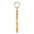 FJC Finejewelers 14 kt Yellow Gold French Scroll 16.5mm x 1.35mm Screw Top Coin Bezel Pendant