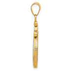FJC Finejewelers 14 kt Yellow Gold French Scroll 17.8mm x 1.35mm Screw Top Coin Bezel Pendant